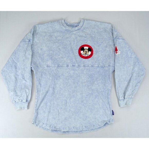 Disney Mickey Mouse Club Spirit Jersey  Long Sleeve Size XS‎ Denim Blue - Picture 1 of 9